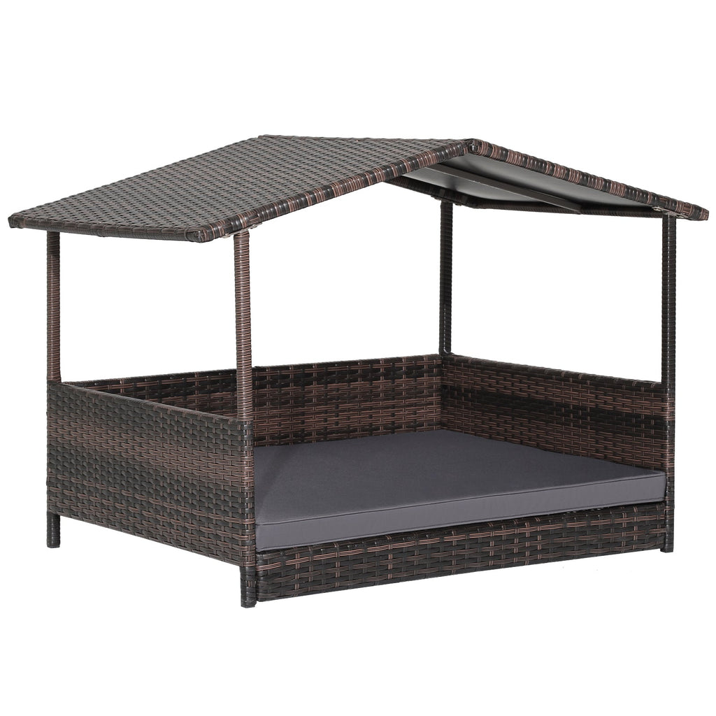 Wicker Dog House with Waterproof Roof and Washable Cushion – photo 9 of 10