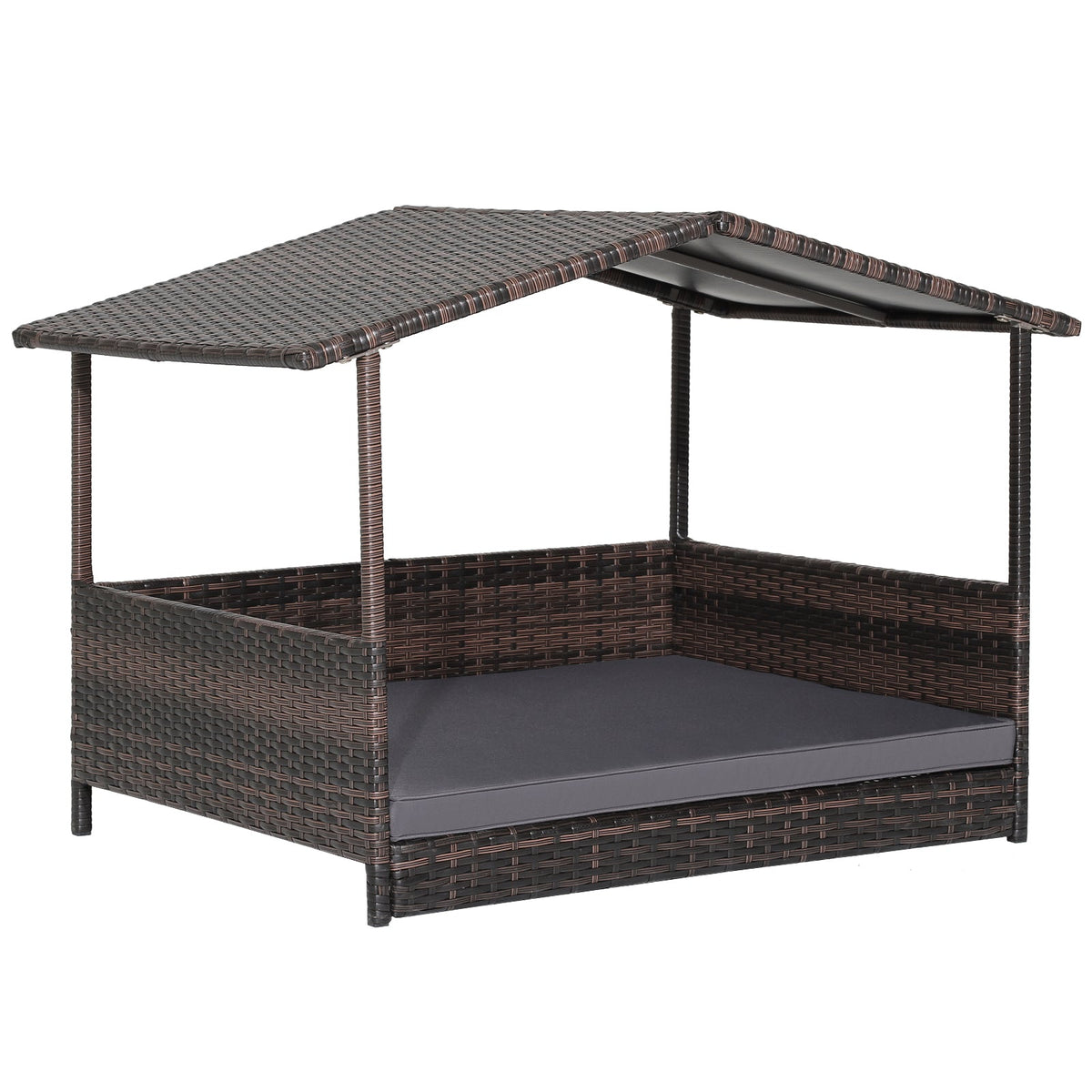 Wicker Dog House with Waterproof Roof and Washable Cushion – photo 9 of 10