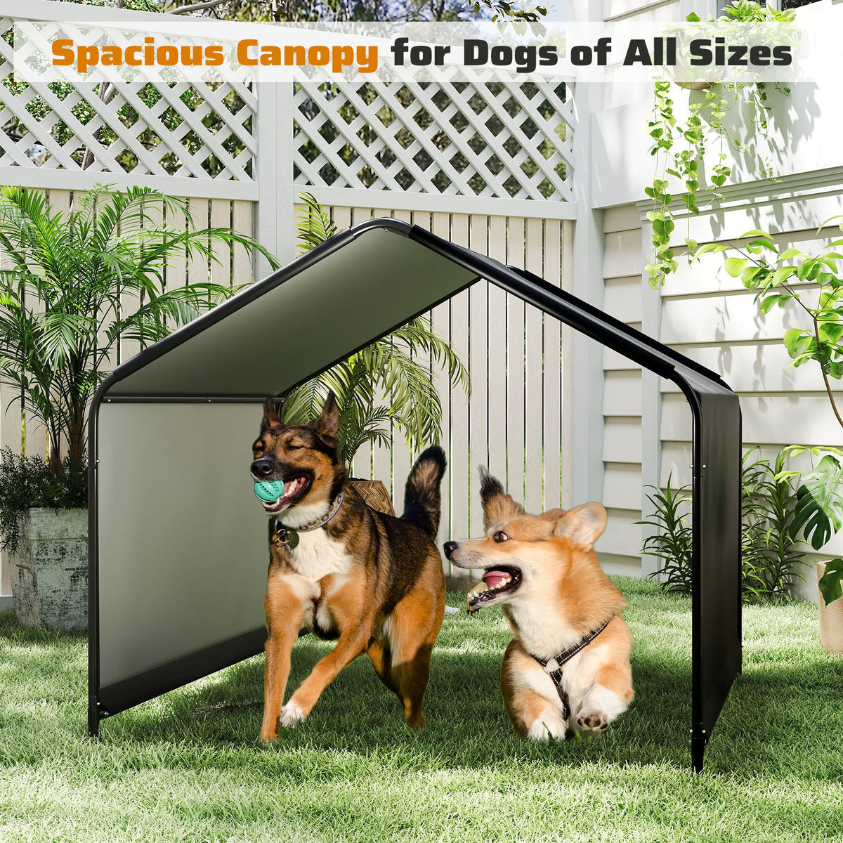Dog Shade Shelter with Waterproof Roof Black – photo 5 of 8