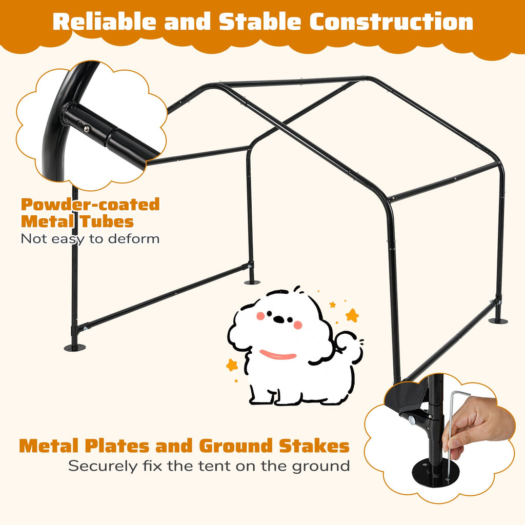 Dog Shade Shelter with Waterproof Roof Black – photo 7 of 8