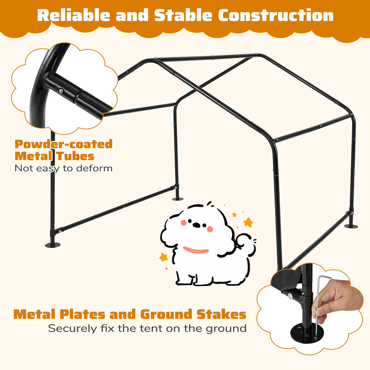 Dog Shade Shelter with Waterproof Roof Black – photo 7 of 8