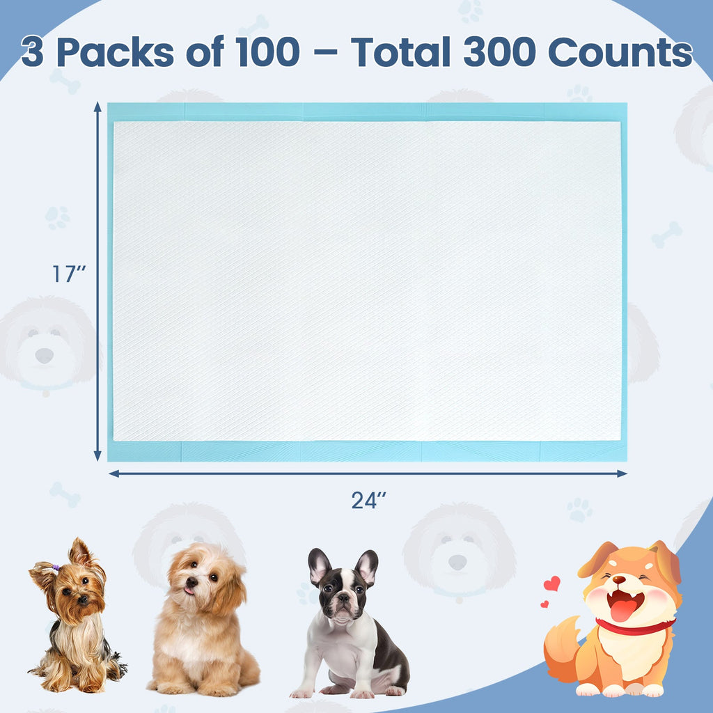 Dog Pee Pads 24 x 17 Inch 300 Count Blue – photo 3 of 8