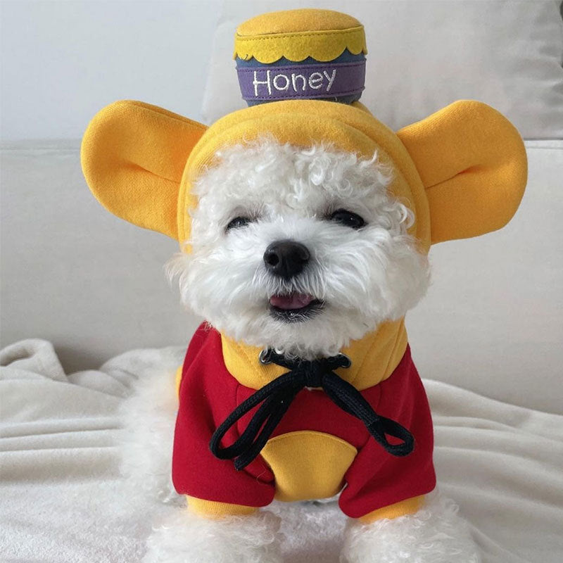 Pooh Bear Dog Costume Sweater – Two-Piece Outfit – alternate view 1