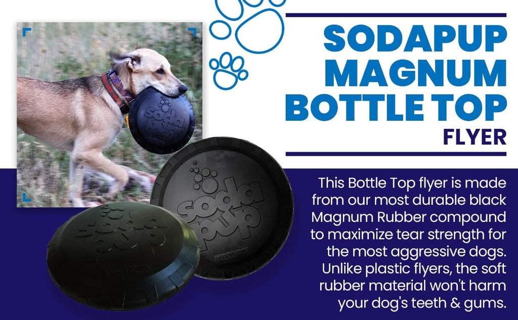 SodaPup Magnum Bottle Top Flyer black rubber frisbee dog toy – photo 10 of 10