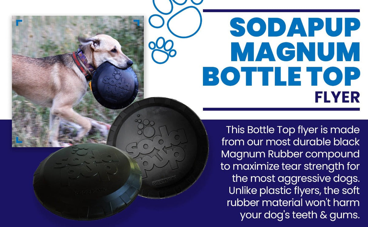 SodaPup Magnum Bottle Top Flyer black rubber frisbee dog toy – photo 10 of 10
