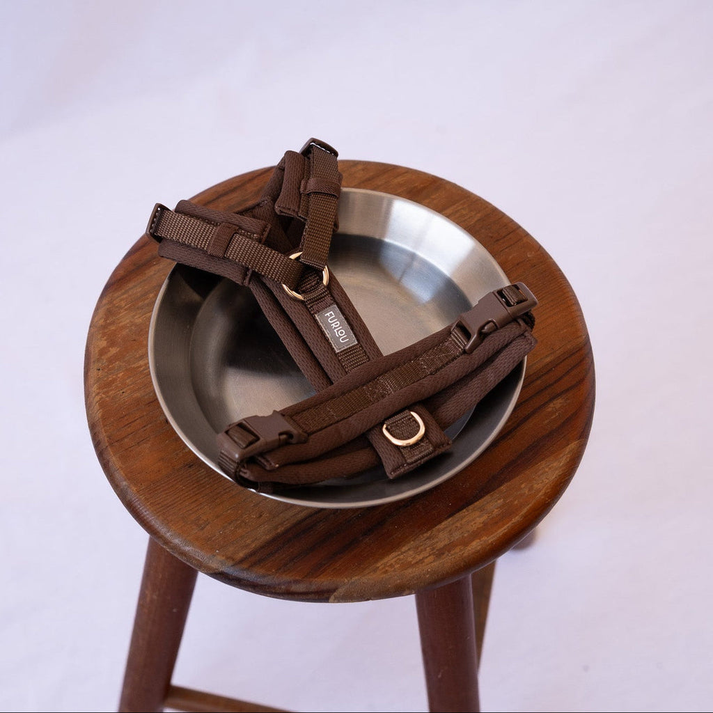 Brown Comfort Dog Harness, back view