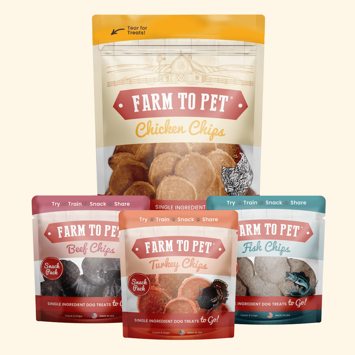 Puppy Packs n Snacks Dog Treat Starter Pack – Single-Ingredient – front view