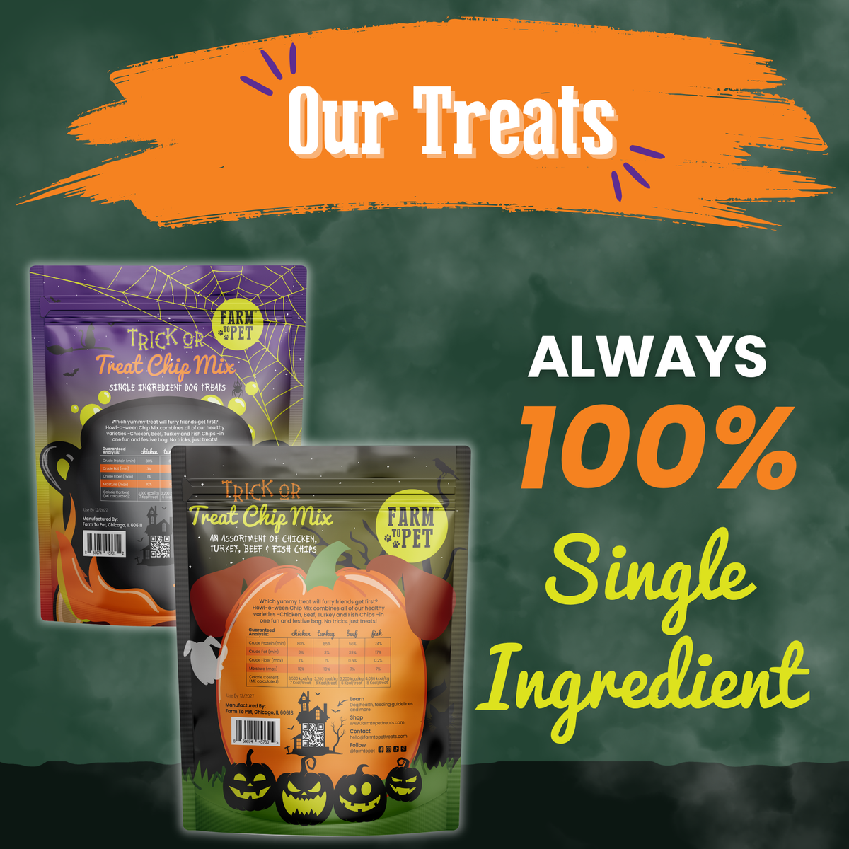 Trick or Treat Chip Mix Halloween Dog Treats – alternate view 2