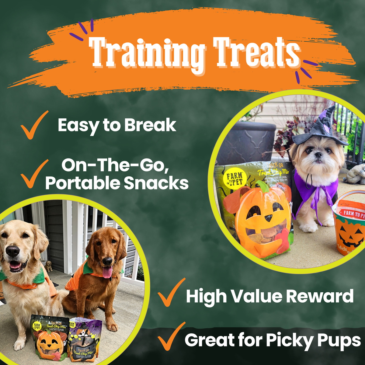Trick or Treat Chip Mix Halloween Dog Treats – detail