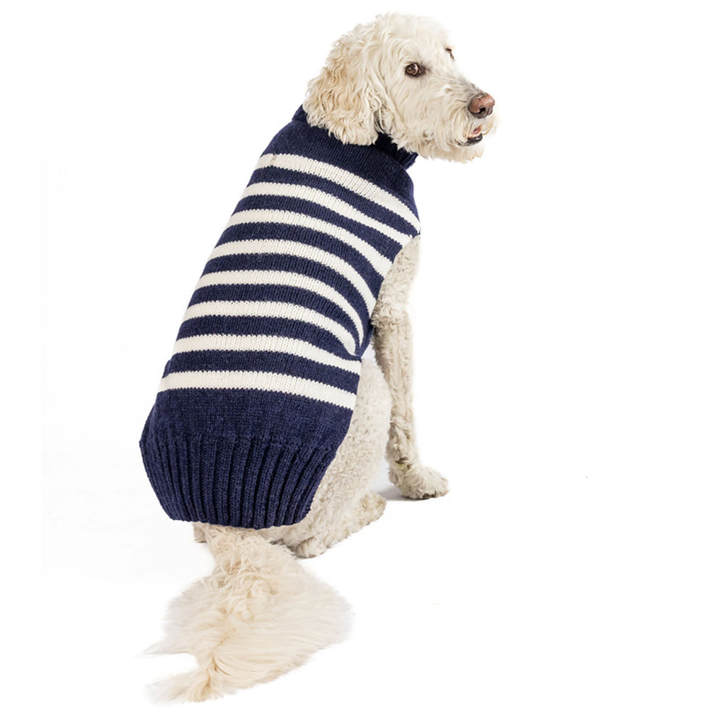 Flynn Alpaca Stripe Dog Sweater Navy and White – photo 4 of 4