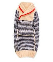 Spencer Dog Sweater Blue and Cream Shawl Collar – photo 7 of 9