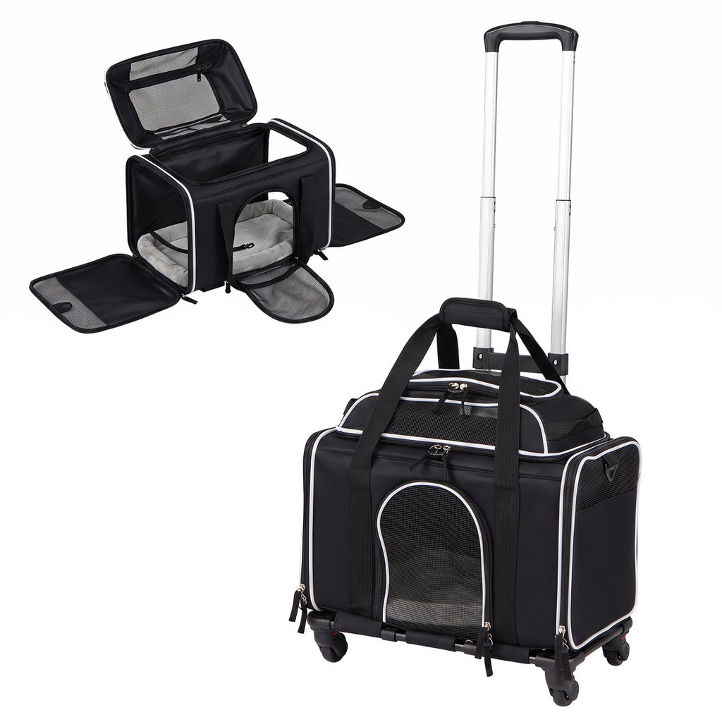 Rolling Pet Carrier with Wheels and Telescopic Handle – photo 3 of 16