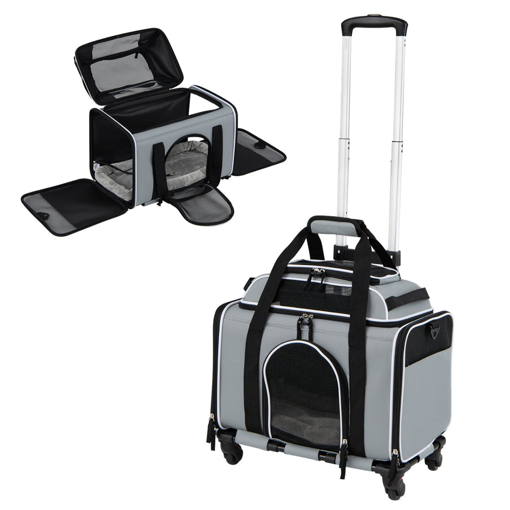 Rolling Pet Carrier with Wheels and Telescopic Handle – photo 11 of 16