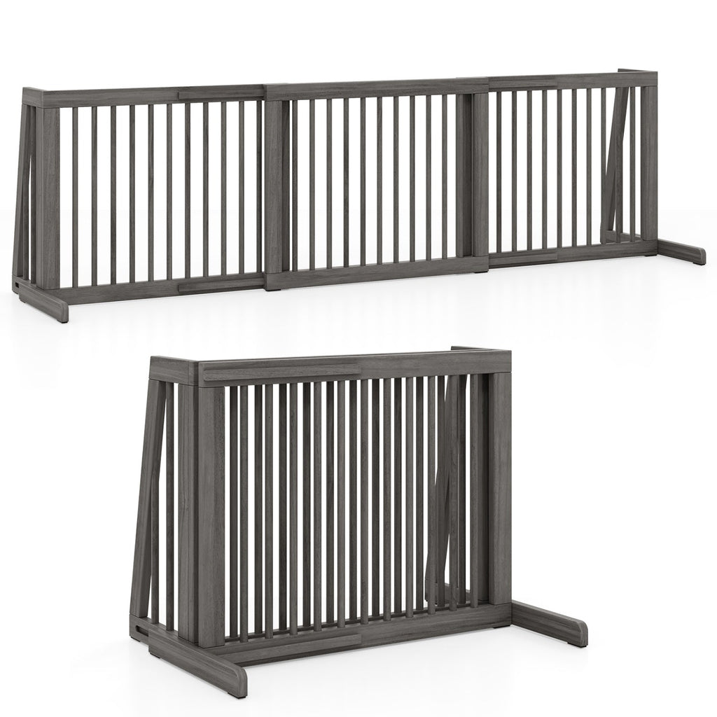 Adjustable 3-Panel Wood Pet Gate Foldable – photo 4 of 8