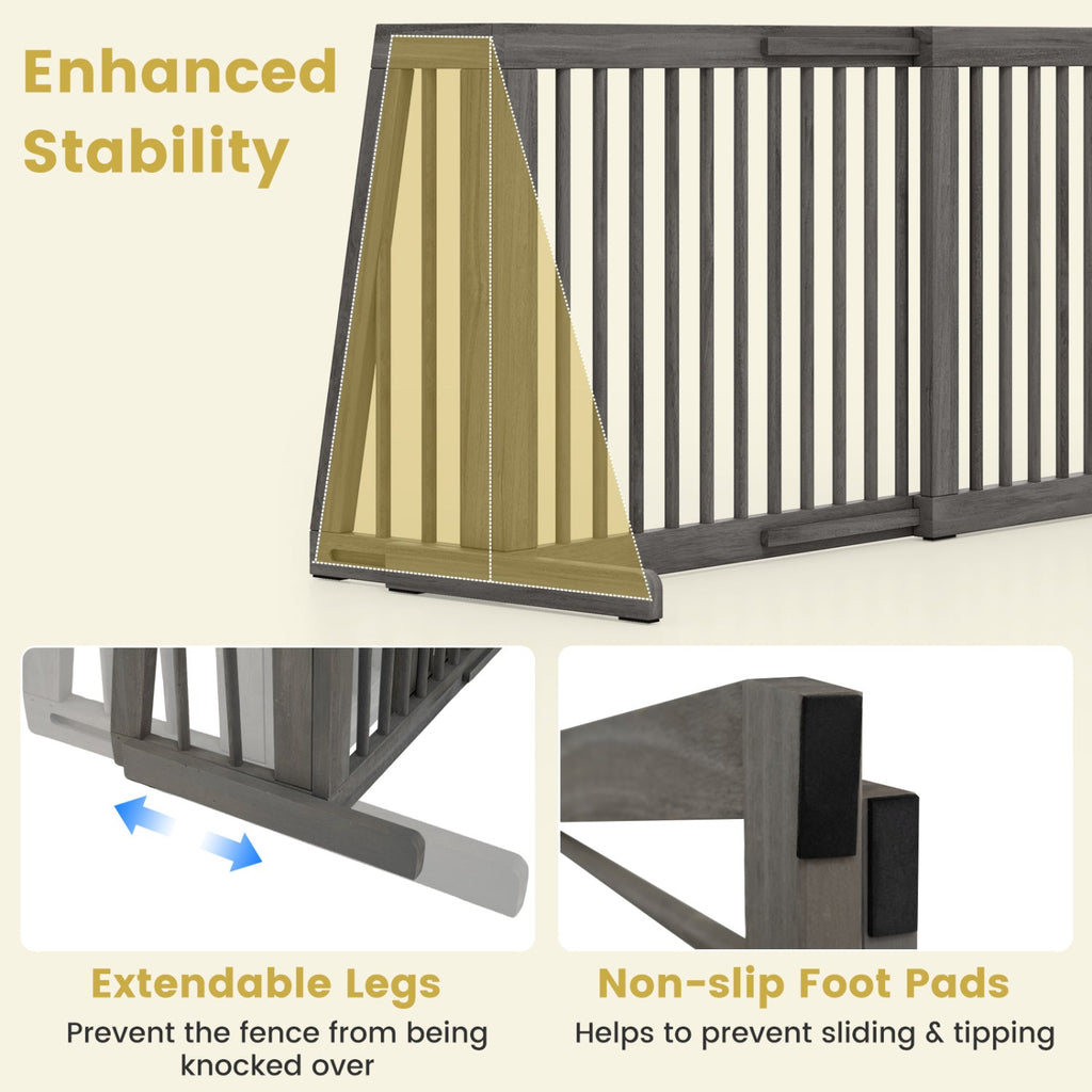 Adjustable 3-Panel Wood Pet Gate Foldable – photo 8 of 8