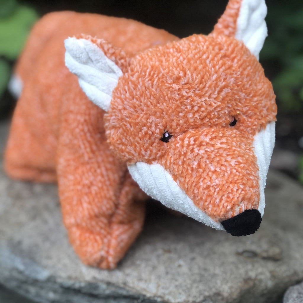 Squooshie Fox Plush Dog Toy, detail view
