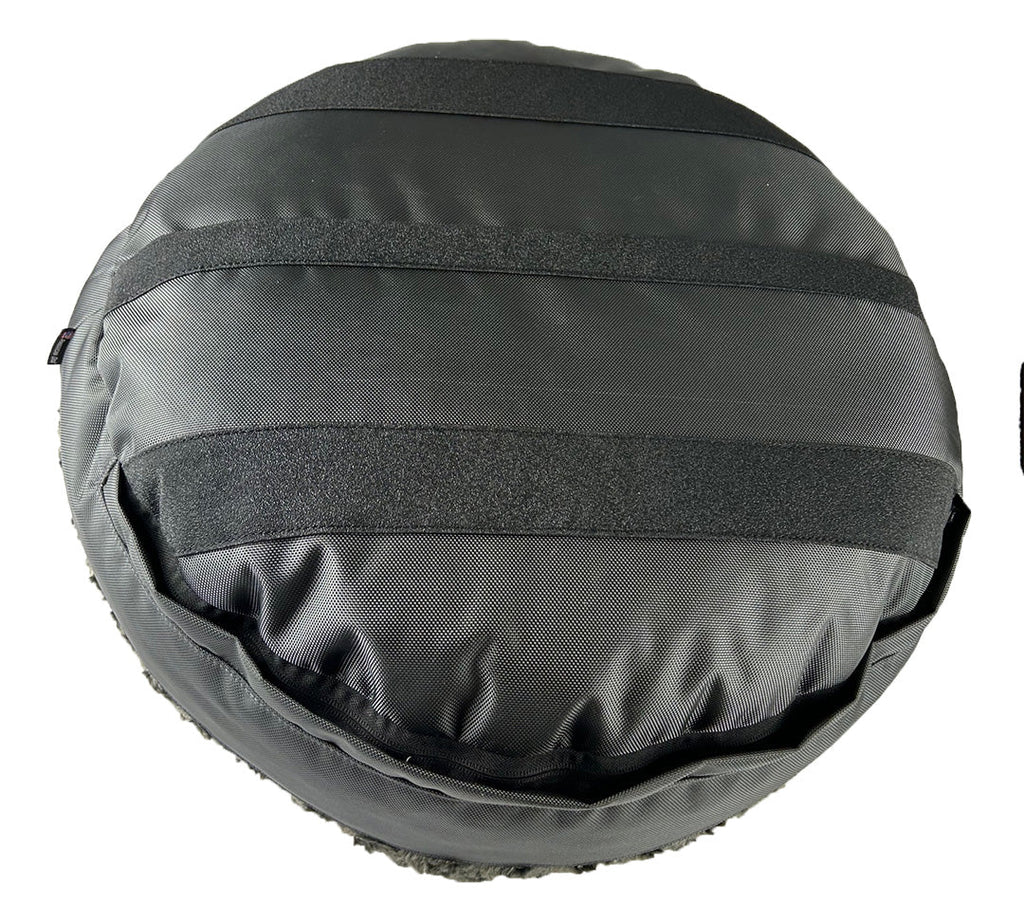 Furvana round bolstered dog bed with plush Minky fleece cover