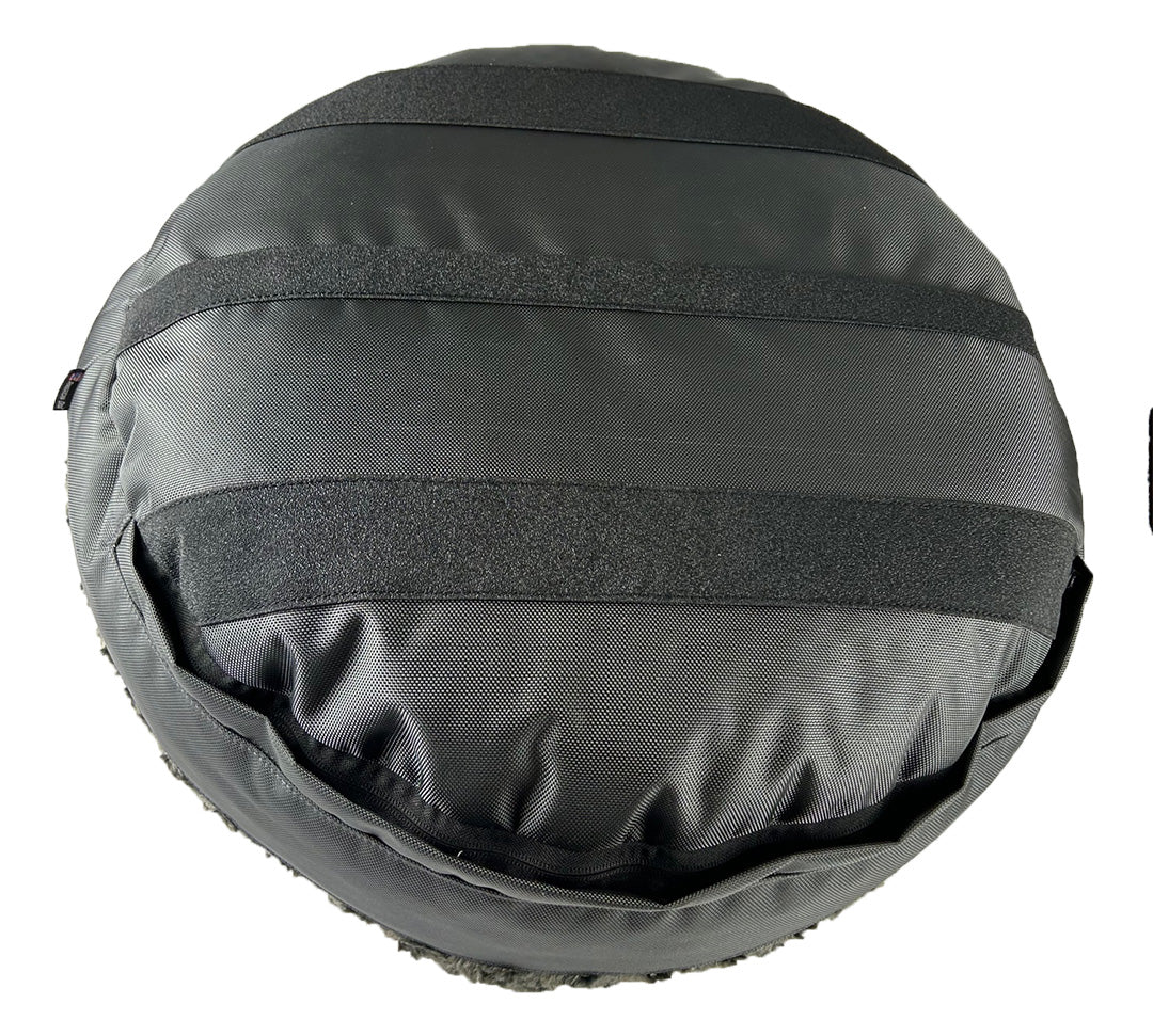 Furvana round bolstered dog bed with plush Minky fleece cover