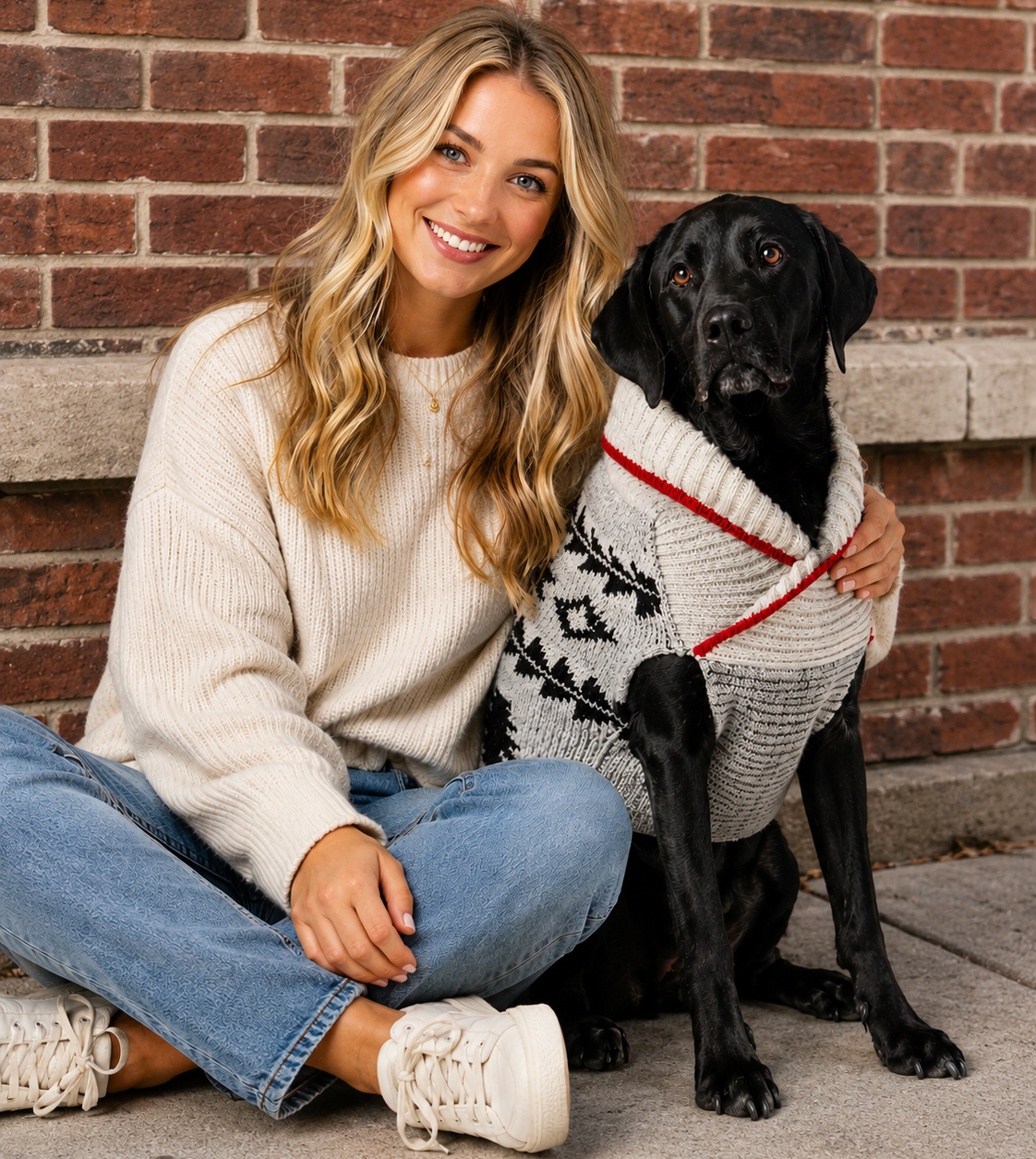 Jackson Dog Sweater Shawl Collar in Grey Black and White – photo 8 of 9