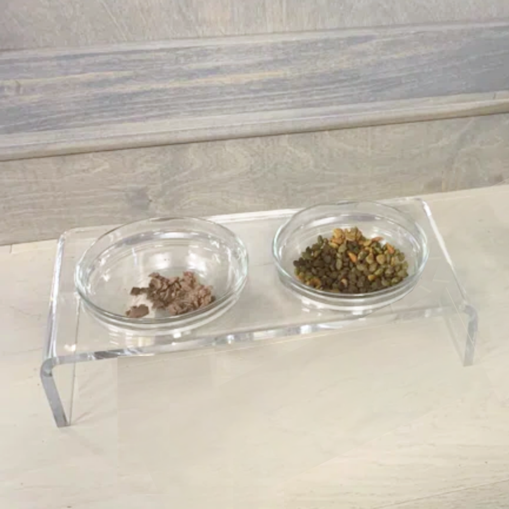 Hiddin Small Glass Bowl Feeder – Lucite Stand – alternate view 21