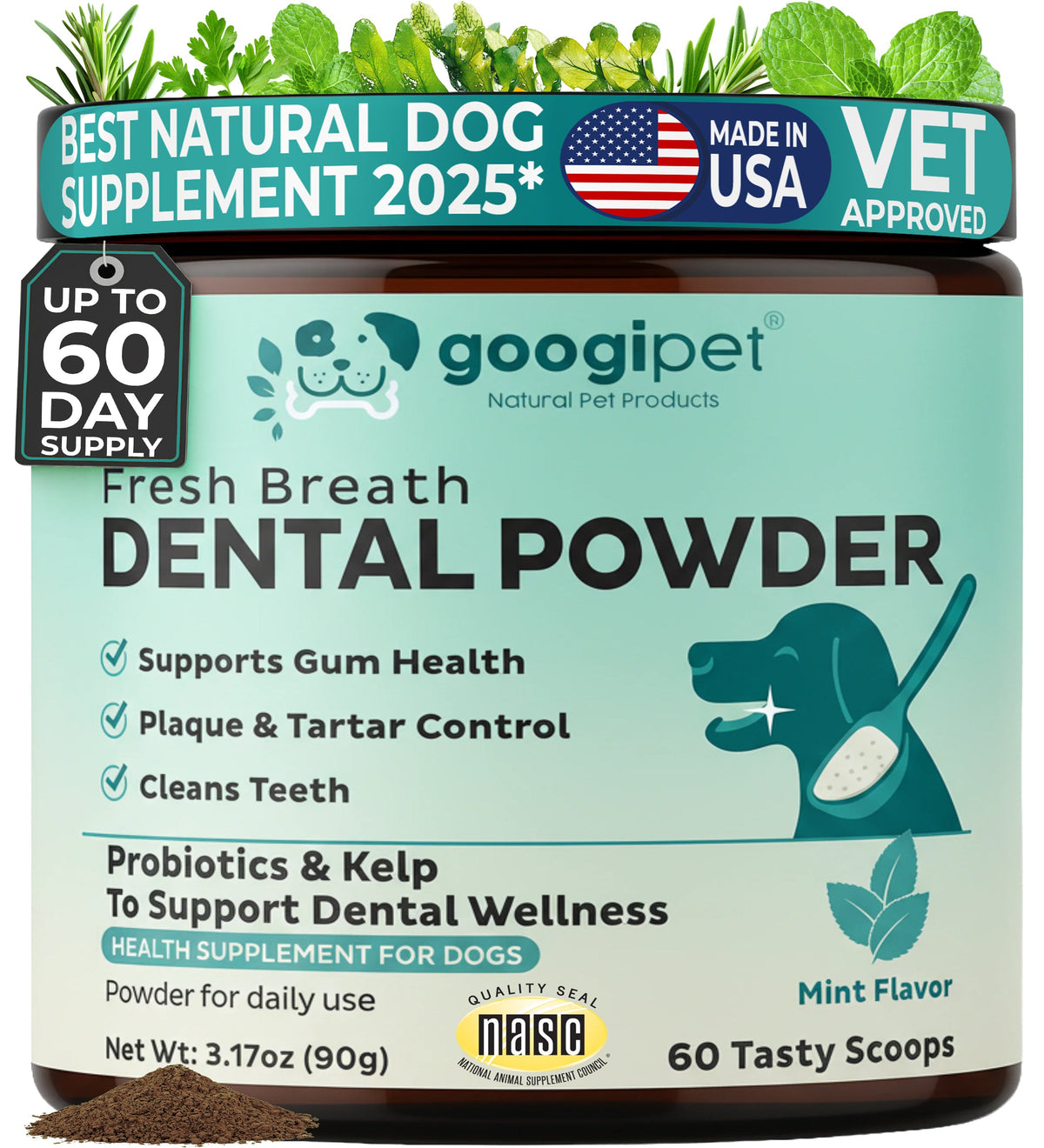 Fresh Breath Dental Powder for Dogs – front view