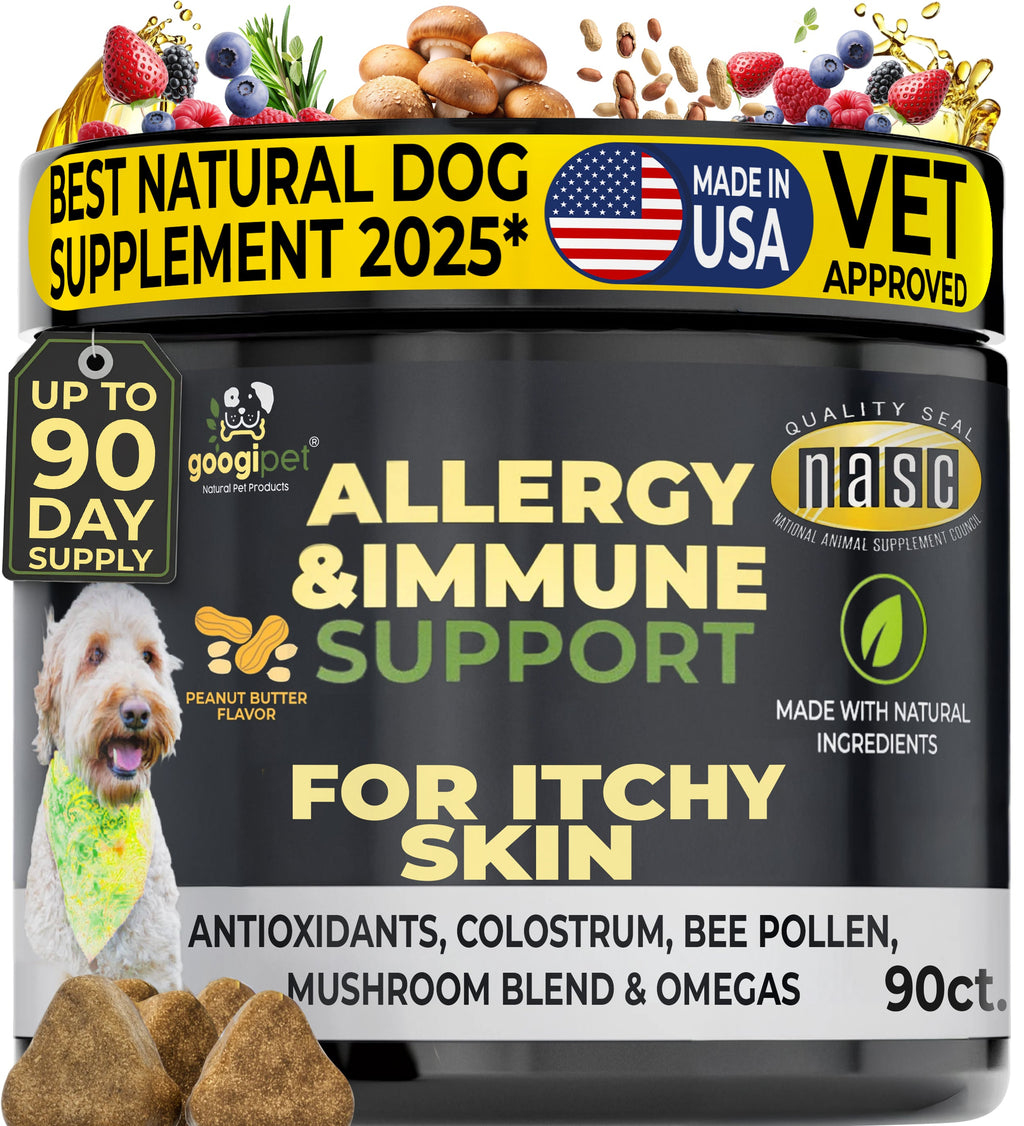 Allergy & Immune Support Chews for Dogs (Peanut Butter Flavor) – front view