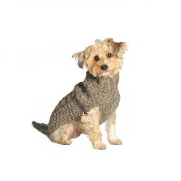 Gray Cable Knit Dog Sweater 100 Percent Sheep Wool – photo 2 of 6