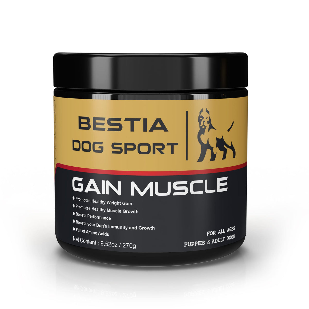 BDS Gain Muscle Dog Food Supplement – front view