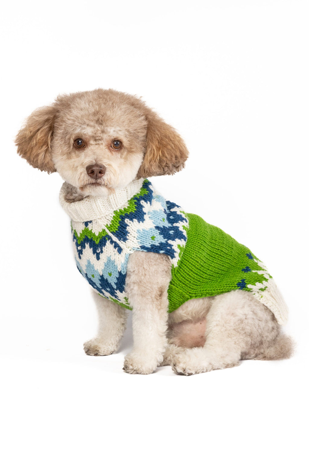 Spring Ski Bum Dog Sweater Alpaca Fair Isle with Leash Slit – photo 6 of 8
