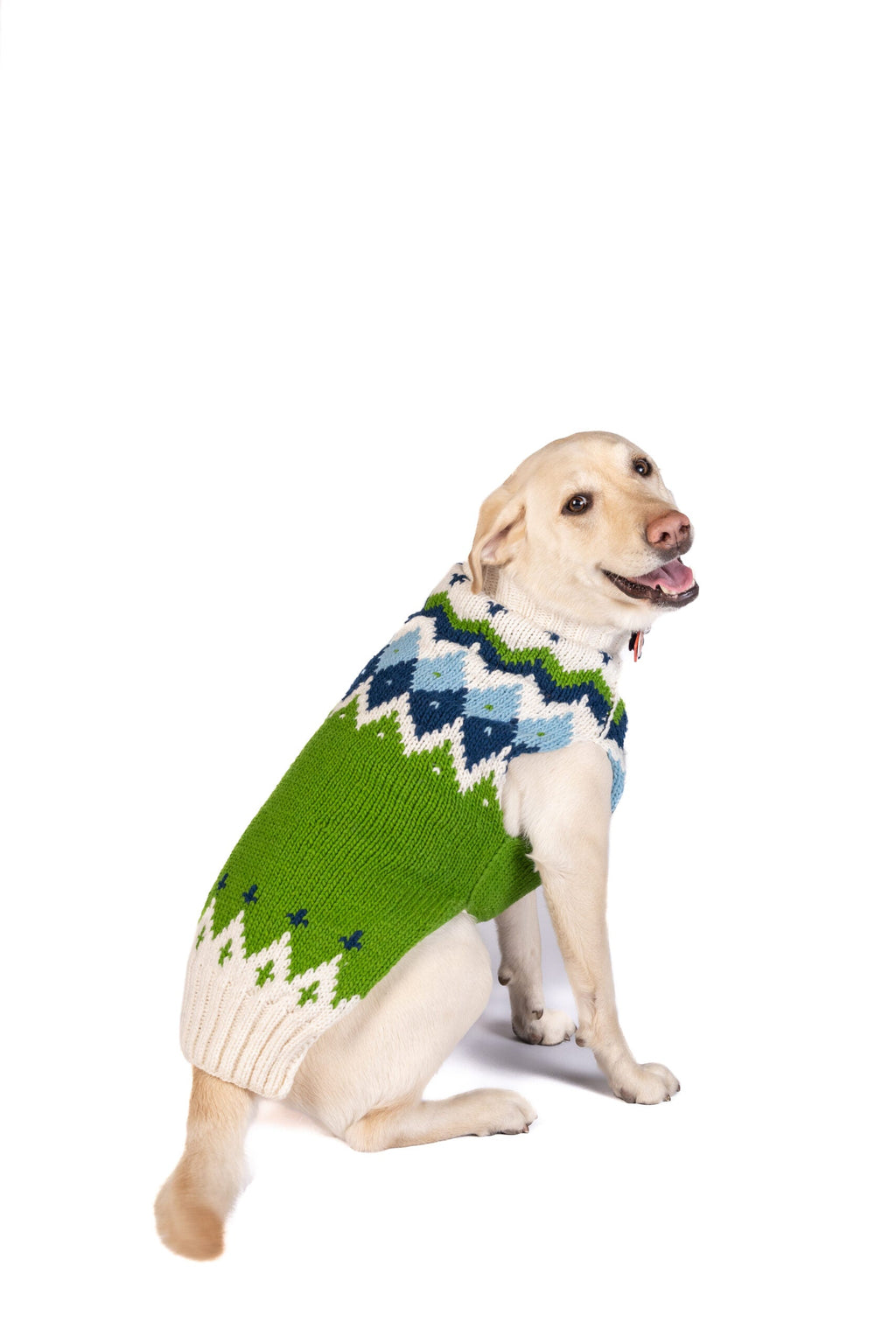 Spring Ski Bum Dog Sweater Alpaca Fair Isle with Leash Slit – photo 7 of 8