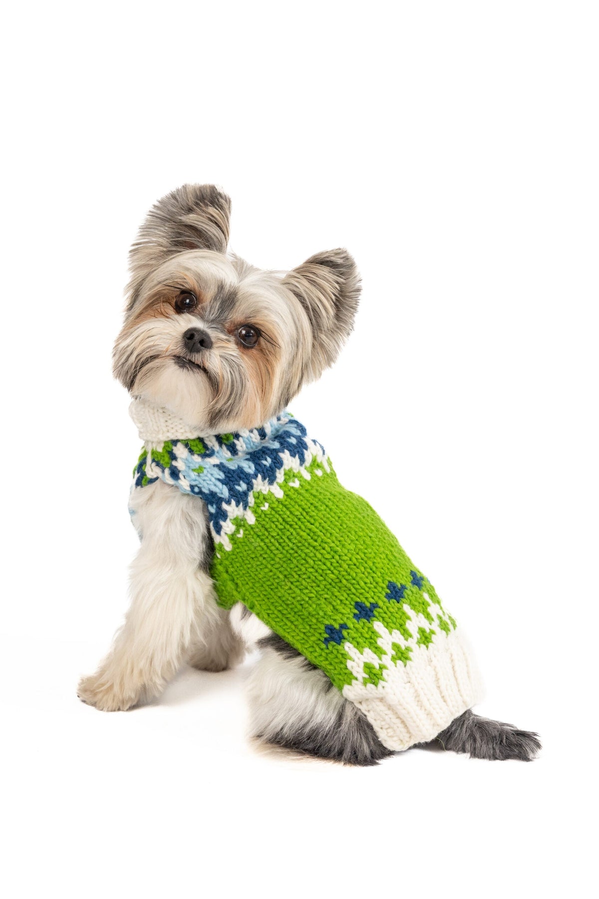 Spring Ski Bum Dog Sweater Alpaca Fair Isle with Leash Slit – photo 8 of 8