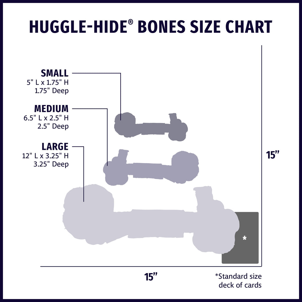 Huggle-Hide Natural Leather Bone Dog Toy 3 Pack, packaging