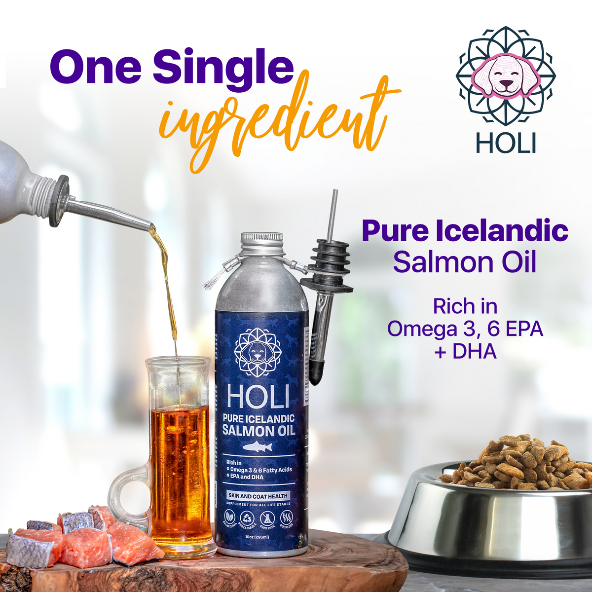 HOLI extra virgin Icelandic salmon oil bottle for dogs – photo 3 of 7