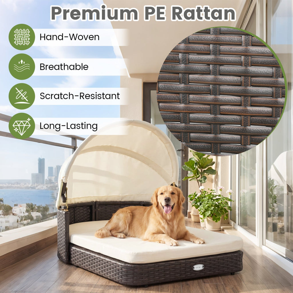 Rattan Pet Daybed with Adjustable Canopy – photo 7 of 8