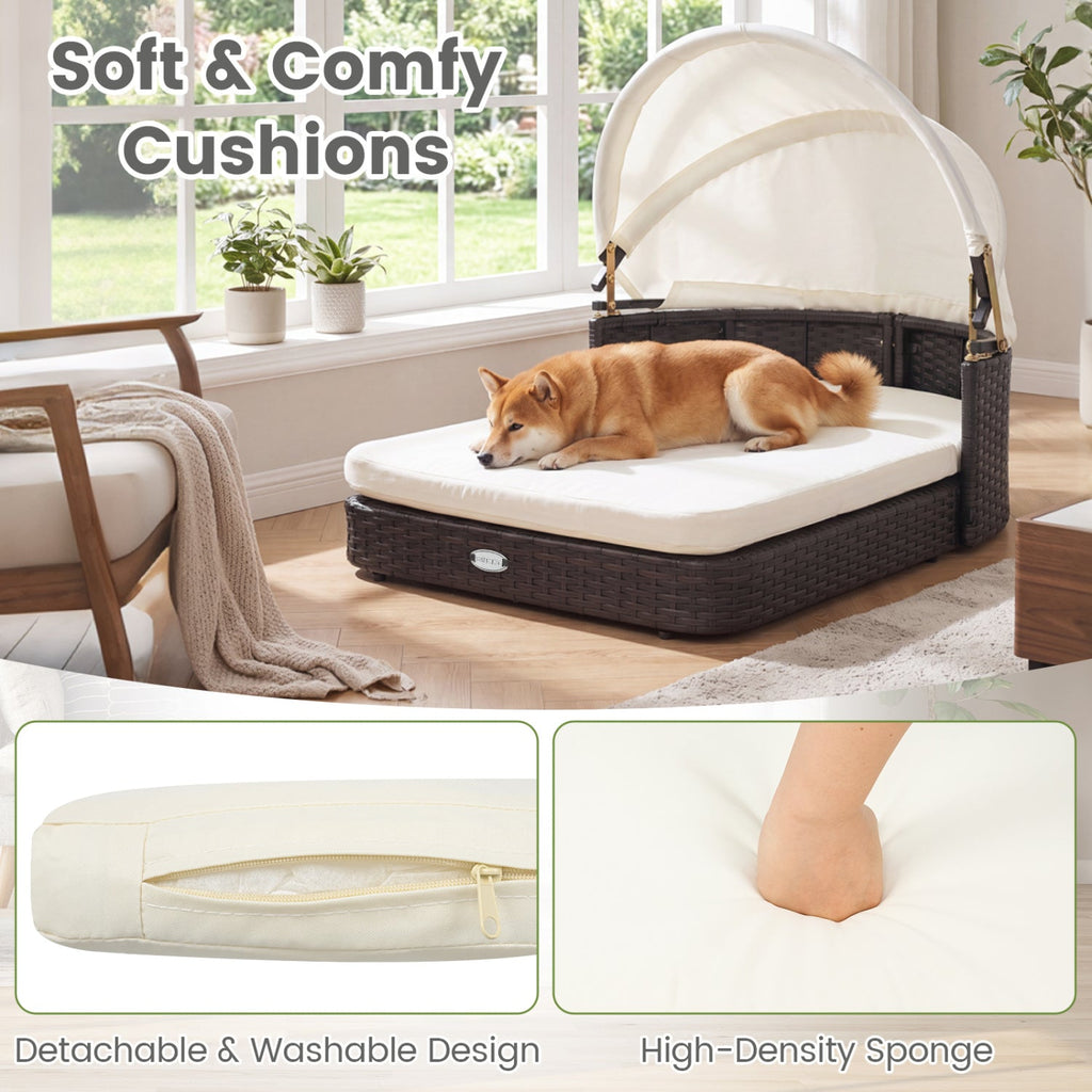Rattan Pet Daybed with Adjustable Canopy – photo 8 of 8