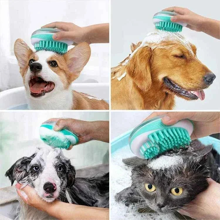 2-in-1 Soft Silicone Pet Bath Brush – Dog & Cat Grooming Massage Comb – alternate view 16