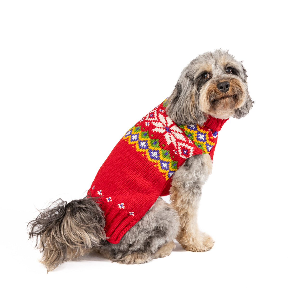 Jolly Red Dog Sweater Fair Isle with Leash Slit – photo 1 of 4