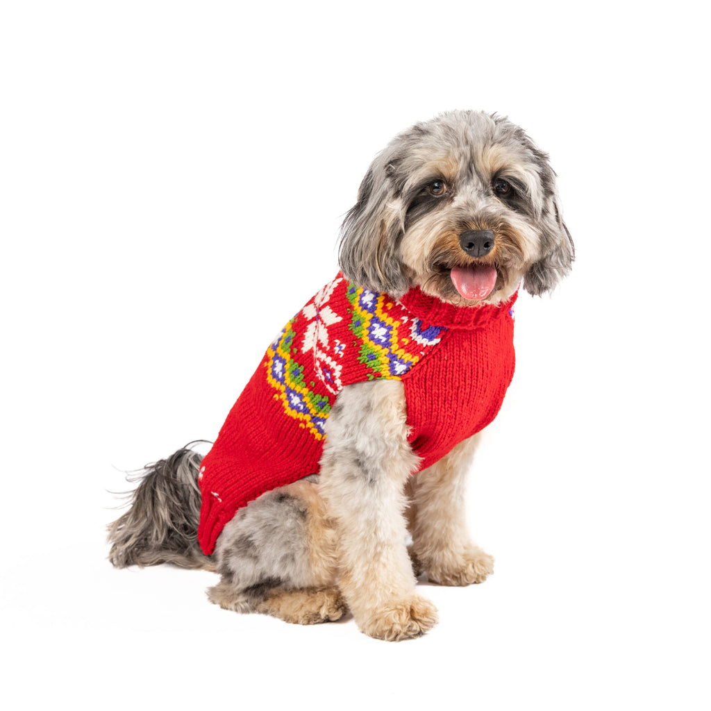 Jolly Red Dog Sweater Fair Isle with Leash Slit – photo 2 of 4