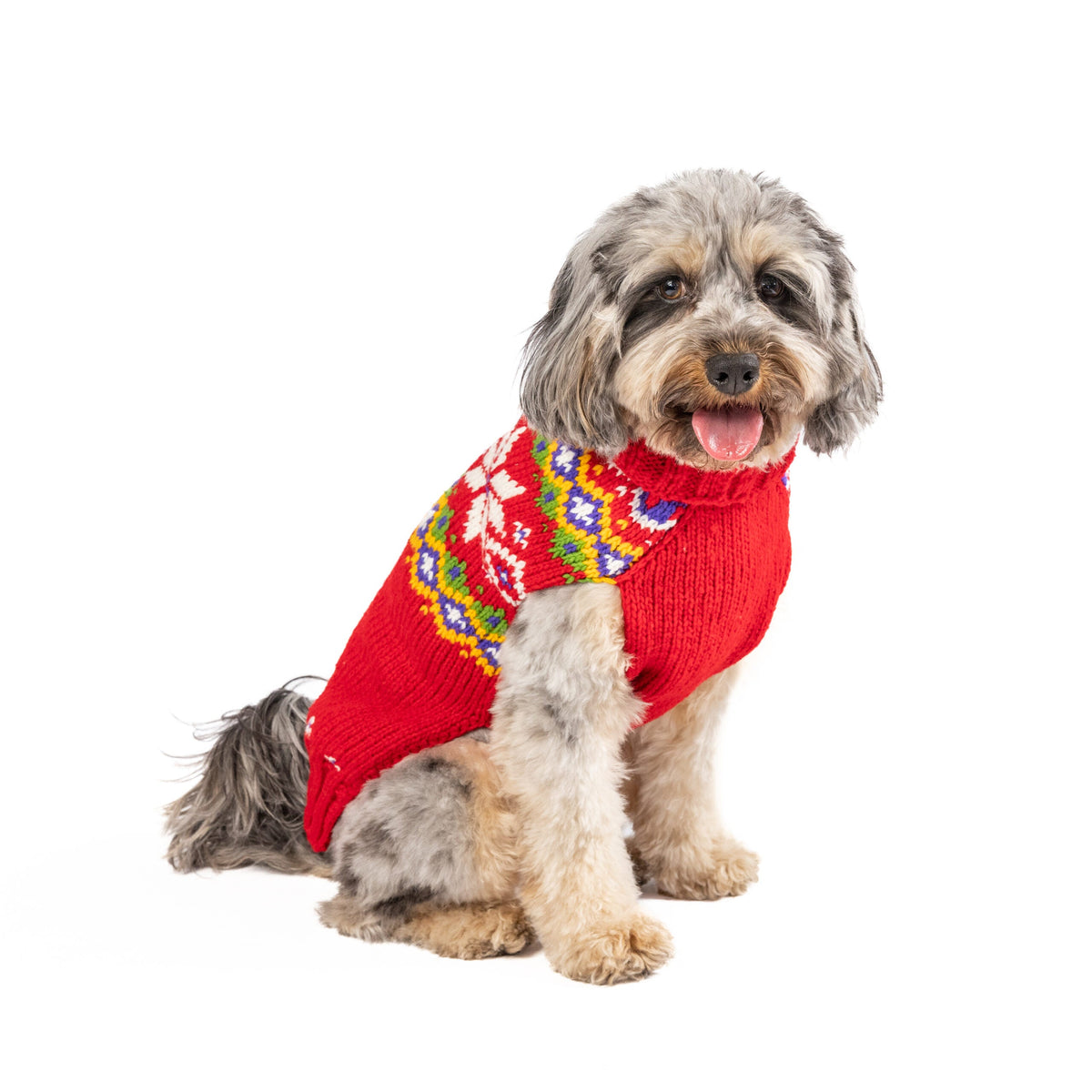 Jolly Red Dog Sweater Fair Isle with Leash Slit – photo 2 of 4