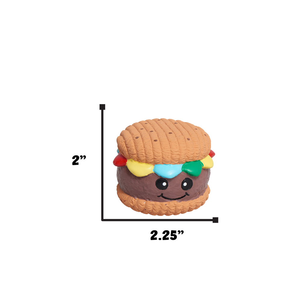 Big Buns Foodies Hamburger Ruff-Tex Latex Ball Dog Toy, detail view