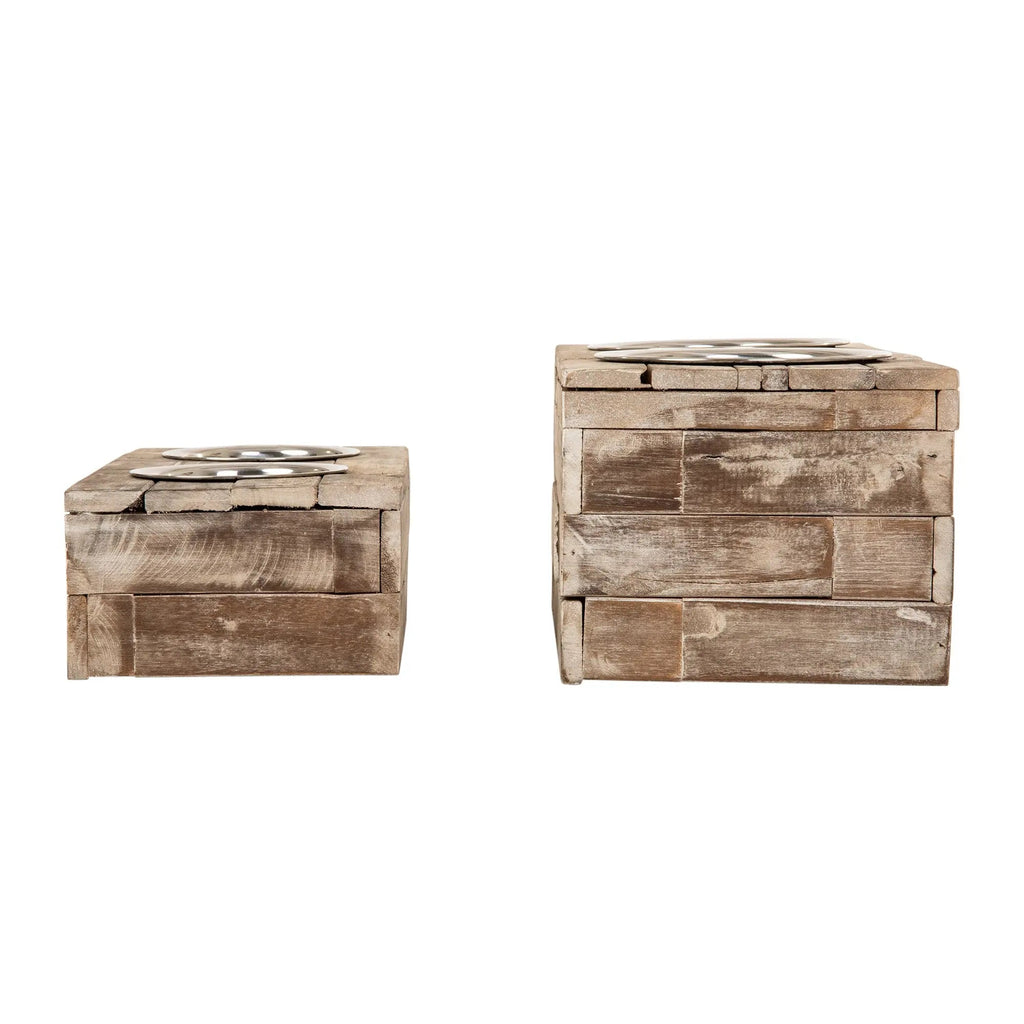 Huntley Pet Elevated Double Bowl Feeder – Reclaimed Wood, Dogs & Cats – alternate view 5