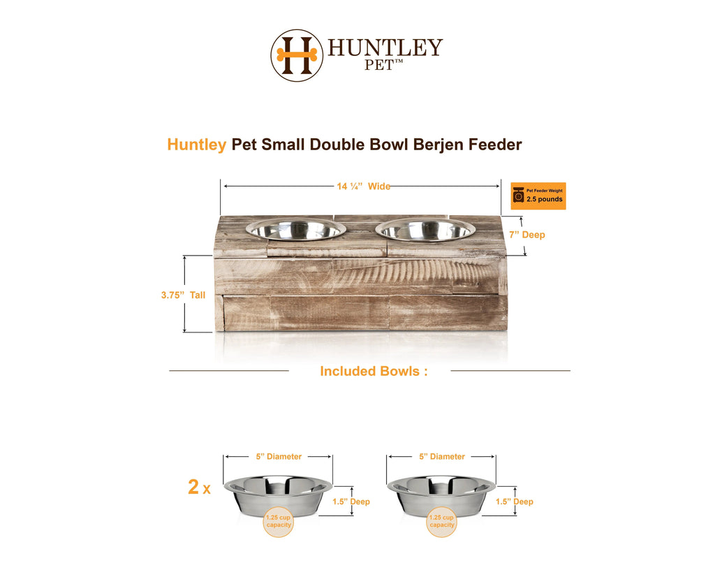 Huntley Pet Elevated Double Bowl Feeder – Reclaimed Wood, Dogs & Cats – alternate view 8
