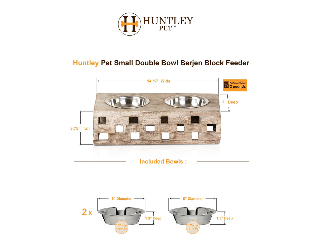 Huntley Pet Elevated Double Bowl Feeder – Reclaimed Wood, Dogs & Cats – alternate view 9