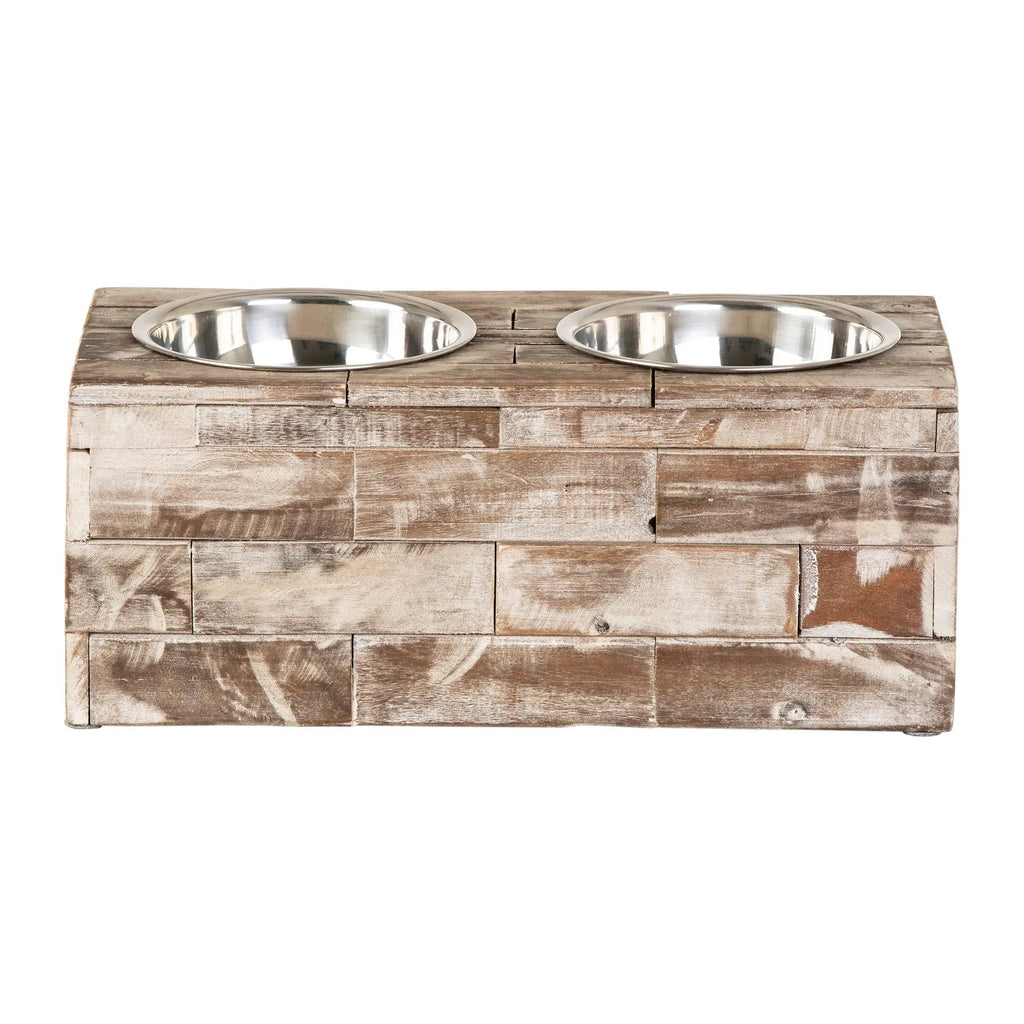 Huntley Pet Elevated Double Bowl Feeder – Reclaimed Wood, Dogs & Cats – alternate view 12