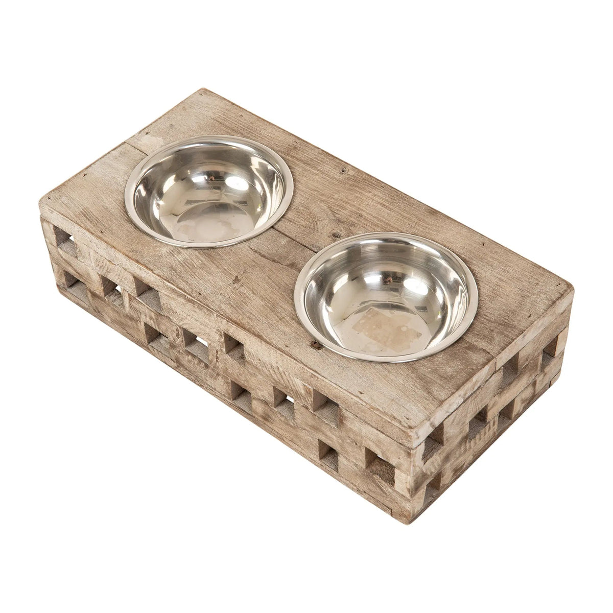 Huntley Pet Elevated Double Bowl Feeder – Reclaimed Wood, Dogs & Cats – alternate view 14