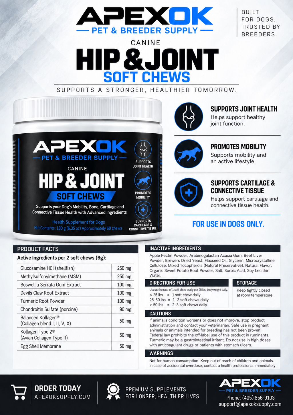 APEXOK canine hip and joint soft chews container – photo 2 of 2