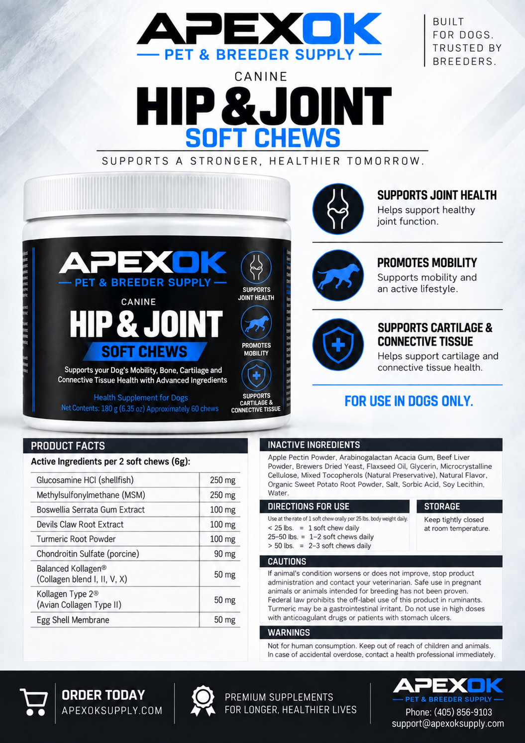 APEXOK canine hip and joint soft chews container – photo 2 of 2