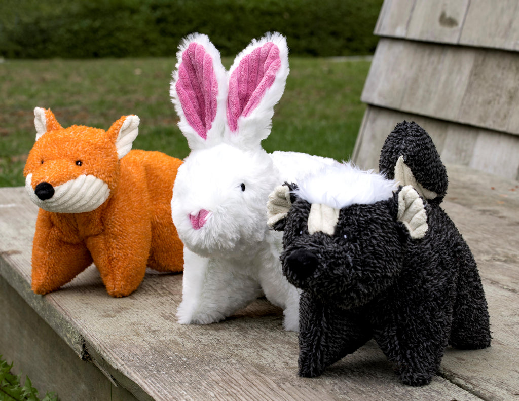 Squooshie Bunny Plush Dog Toy, close-up