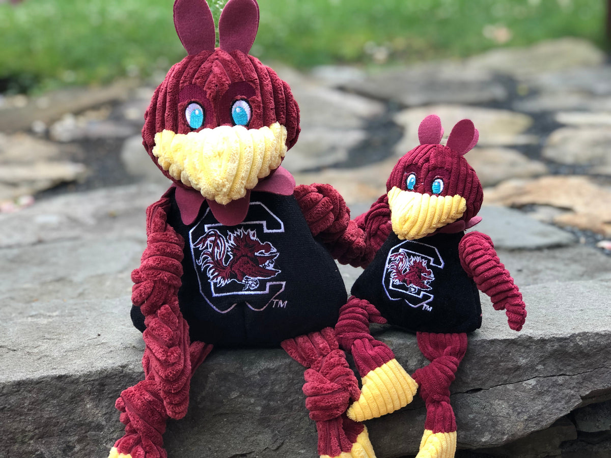 Ncaa University of South Carolina Cocky Knottie Plush Dog Toy, back view