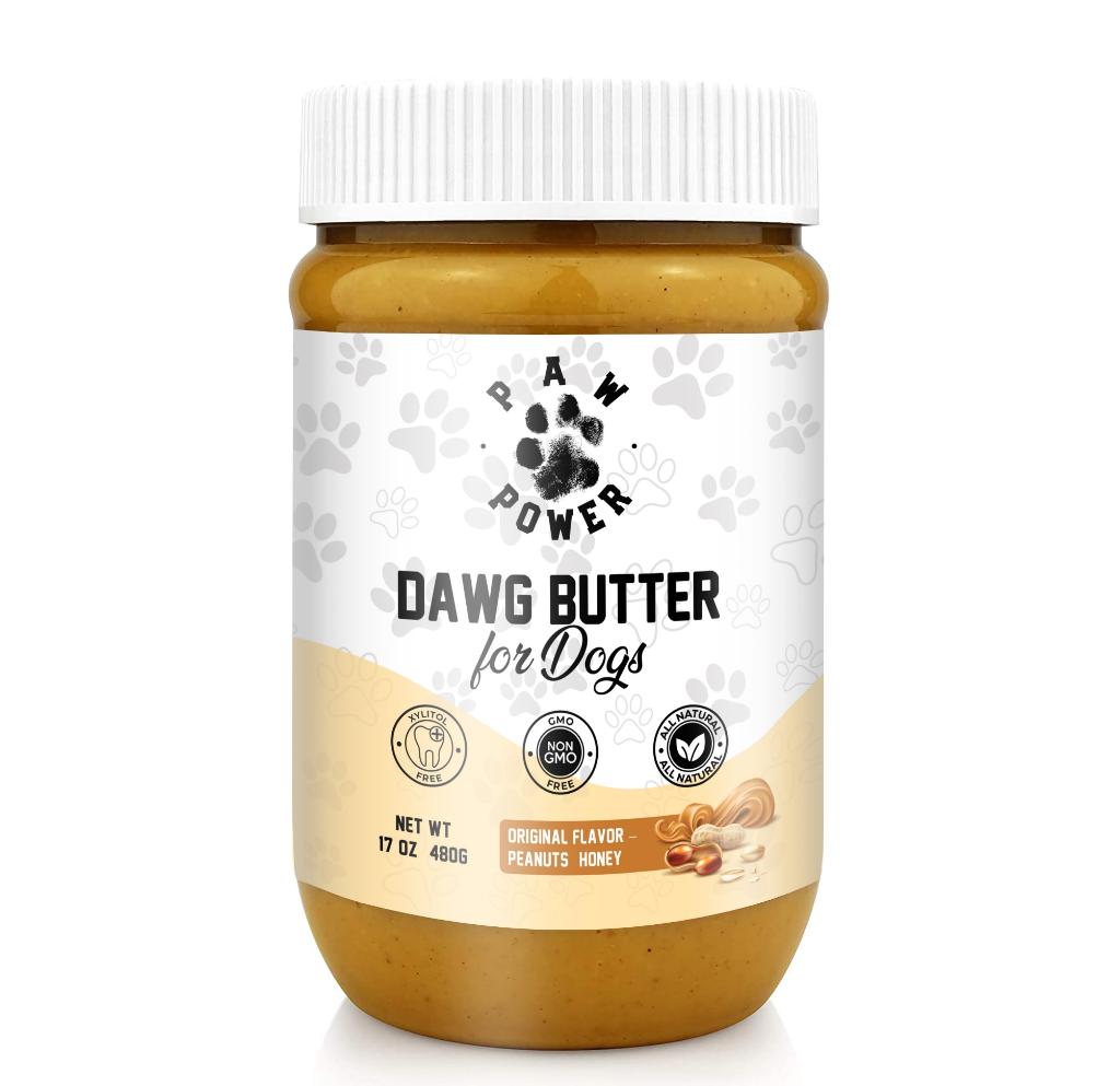 Dawg Butter for Dogs – Peanut Butter Lickable Treat, Original Flavor – front view